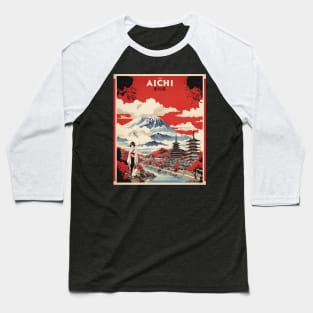 Aichi Japan Vintage Poster Tourism Baseball T-Shirt